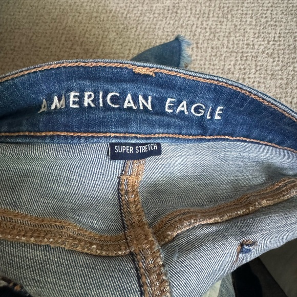 American Eagle High Rise Shortie Shorts Button fly Super Stretch Size 10 - Picture 5 of 8